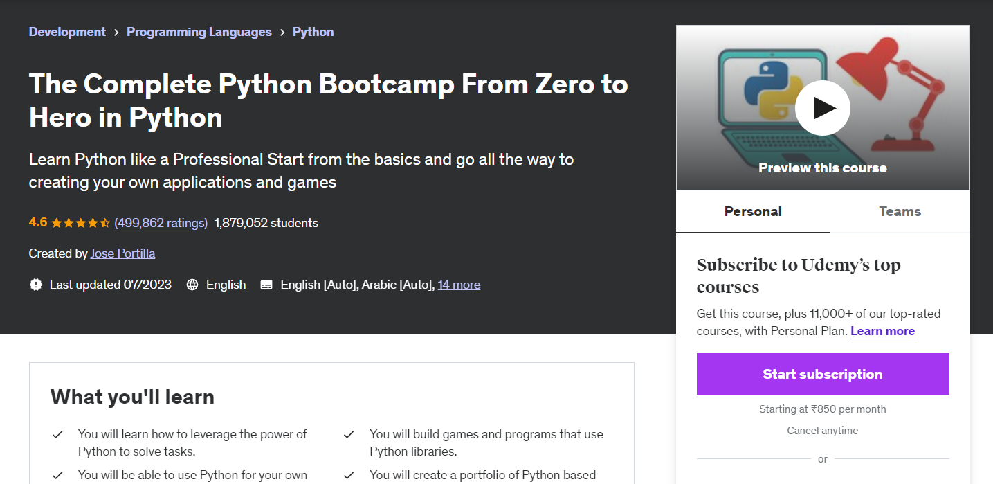 Complete Python Bootcamp